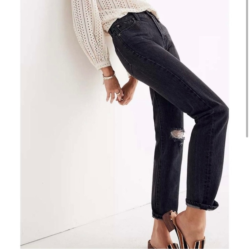 NWT MADEWELL The Perfect Vintage Distressed Skinny Jeans Black Roxton 26